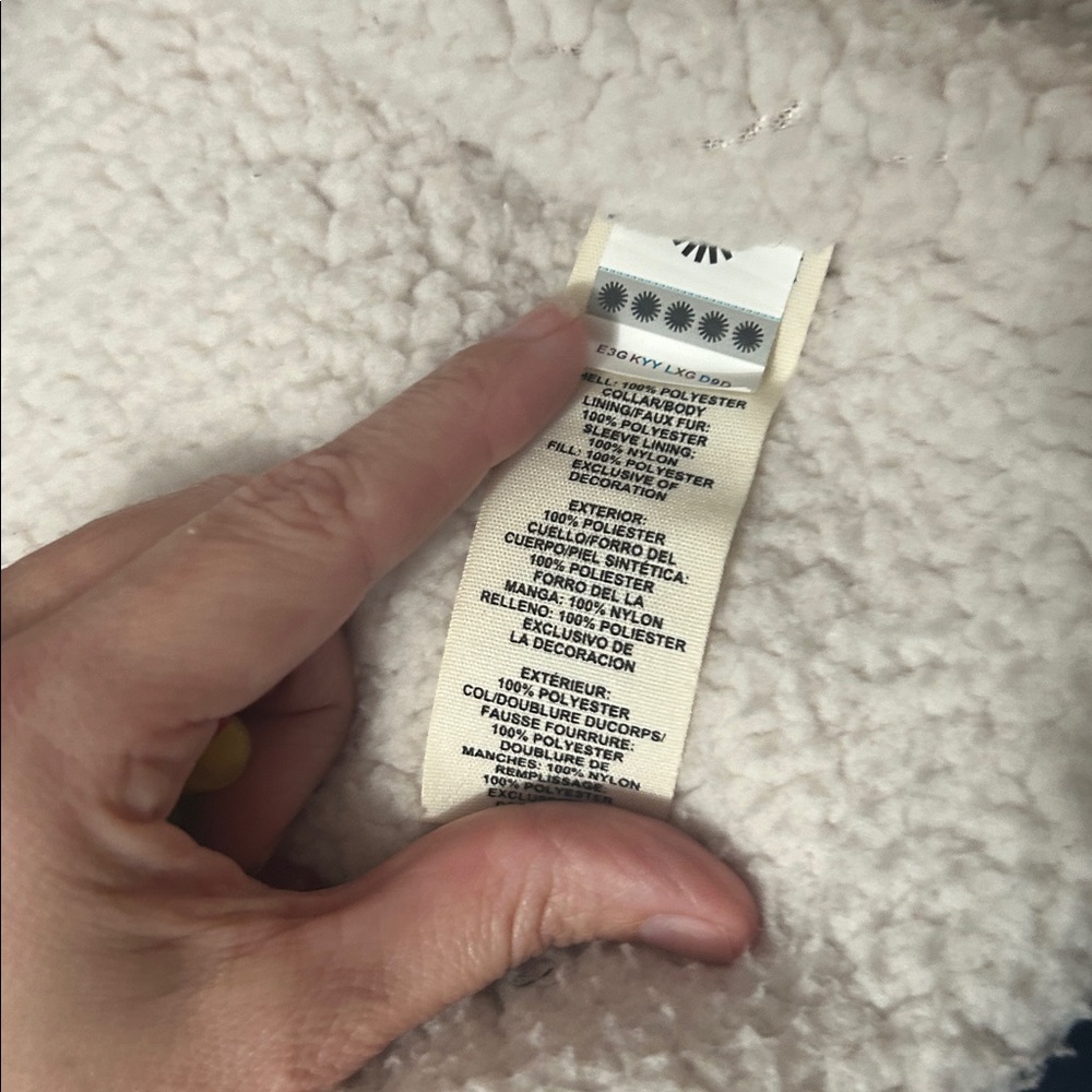UGG Light Pink Puffer Jacket with Cream Faux Fur - Picture 8 of 8